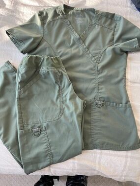 Cherokee Olive Green Medical Scrub Top and Pant set